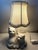 Vintage Miniature Cat Accent Table Lamp White Persian Cats Ribbon Small With Cream Shade For Sale - Image 11 of 12