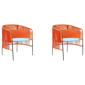 Set of Orange Mint Caribe Lounge Chairs by Sebastian Herkner