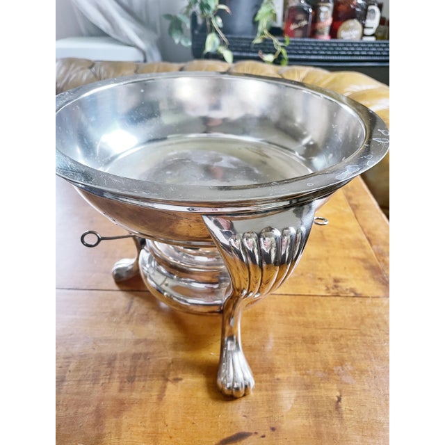 1910s Antique Silver Serving Chafing Dish From Hotel Brewster in Boston For Sale - Image 5 of 10