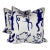 Kelly O'Neil "Pablo" in Indigo on Bone 22" Pillows-A Pair For Sale