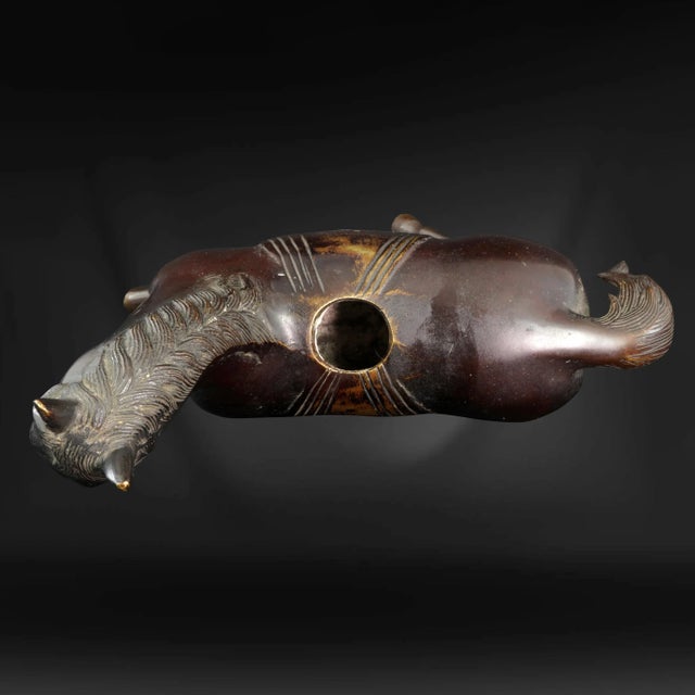 Antique Japanese Meiji Bronze Horse Figural Censer For Sale - Image 11 of 11