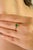 14k Gold Square-Cut Emerald Diamond Three Stone Modern Engagement Ring Size 5.5 For Sale - Image 9 of 18