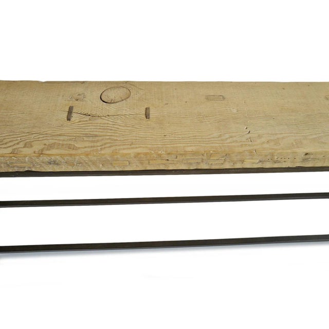 Wood Vintage Narrow Old Plank Console Table For Sale - Image 7 of 9