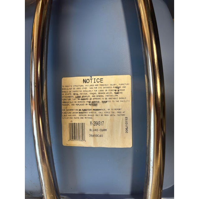 1 Vintage Herman Miller Style Chair by Virco … in Desirable … Blue …Designed by Richard Holbrook For Sale - Image 9 of 12