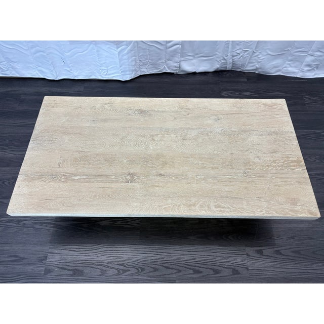 Restoration Hardware Rh Reclaimed Oak Reeded Plinth Rectangular Coffee Table – 64" For Sale - Image 4 of 18