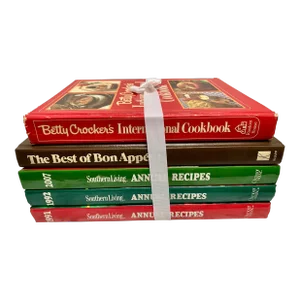 Vintage Set of Assorted Gourmet Cookbooks-Set of Five
