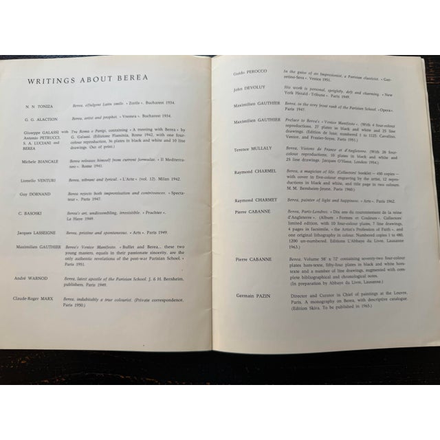 Program for Dimitrie Berea Exhibition at n.m. Acquavella Galleries in New York in 1963 For Sale - Image 11 of 11