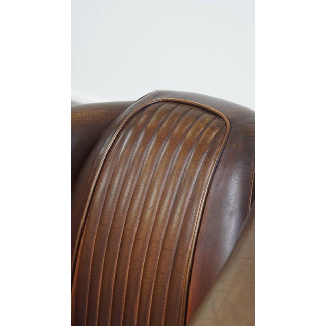 Cowhide Leather Delta Chesterfield Aviator Armchair For Sale - Image 12 of 16