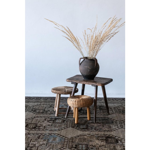 Antique Ensari Area Rug c1920 One-of-a-Kind Dimensions: 11'10" x 19'1" Colors: Sand, Chocolate, coffee, slate, black...