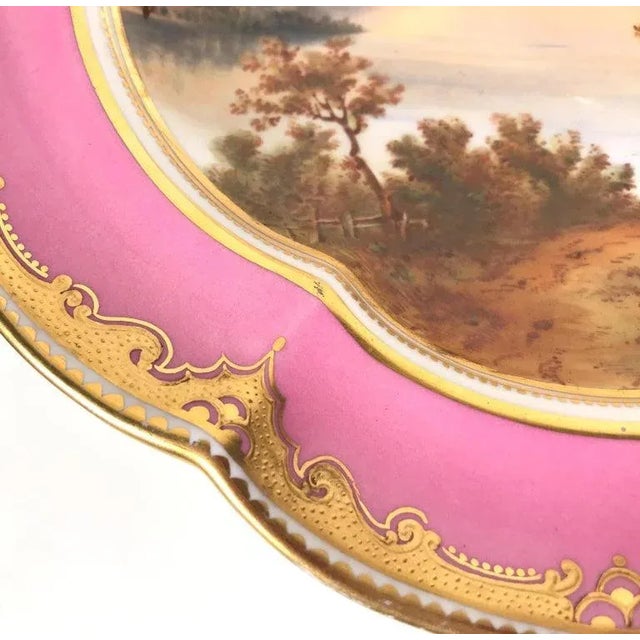 Pair of 19th Century Antique English Hand Painted Porcelain Compotes For Sale - Image 9 of 13