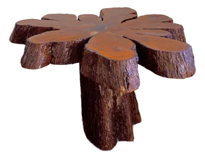 American Single Slab Natural Free-Form Tree Cut Burl Side Table