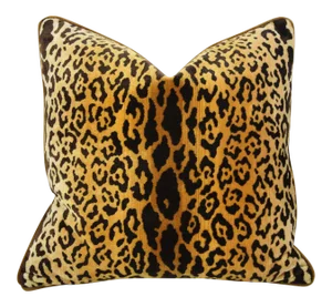 Scalamandre Leopardo/Leopard & Mohair Feather/Down Pillow 24" Square