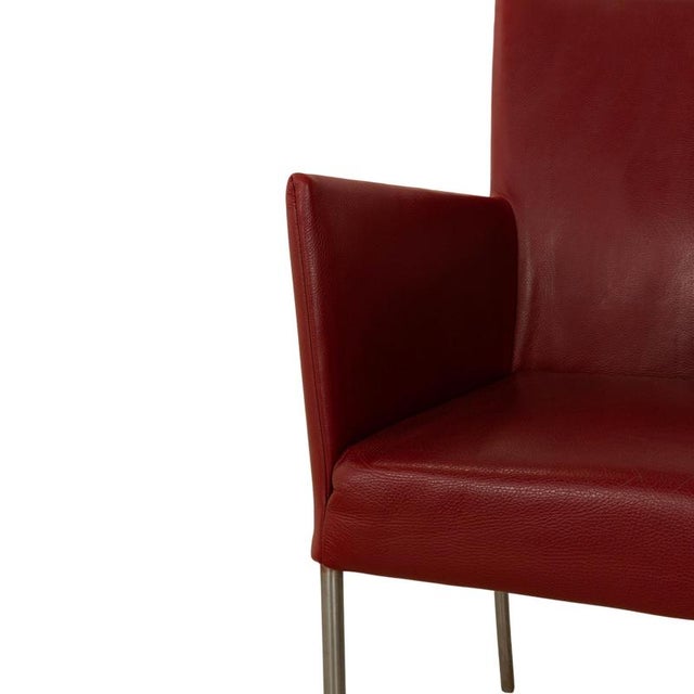 Arc-E Dining Chair in Red Leather from Bert Plantagie For Sale - Image 4 of 13