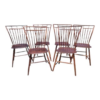 19th Century Early Set of Bird Cage Windsor Chairs- Set of 6 For Sale
