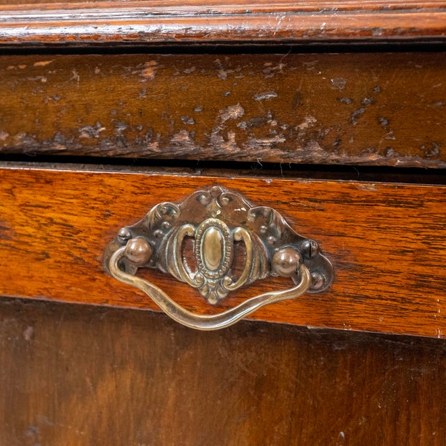 Antique Victorian Firewood / Coal Box With Cast Brass Hardware, Tilting Front Panel & Recessed Bin For Sale - Image 10 of 10