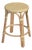 Tobias 24 in. Seat Height Round Rattan Backless Counter Stool, Yellow/White Dot/ Natural Rattan Frame For Sale