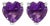 14K White Gold 5MM Heart Cut Purple Amethyst Solitaire Stud Earrings For Sale