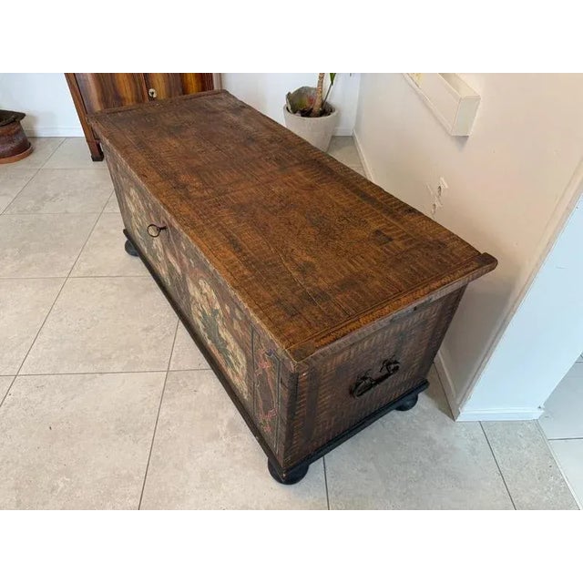 Tyrolean Rustic Hand-Painted Chest For Sale - Image 13 of 18