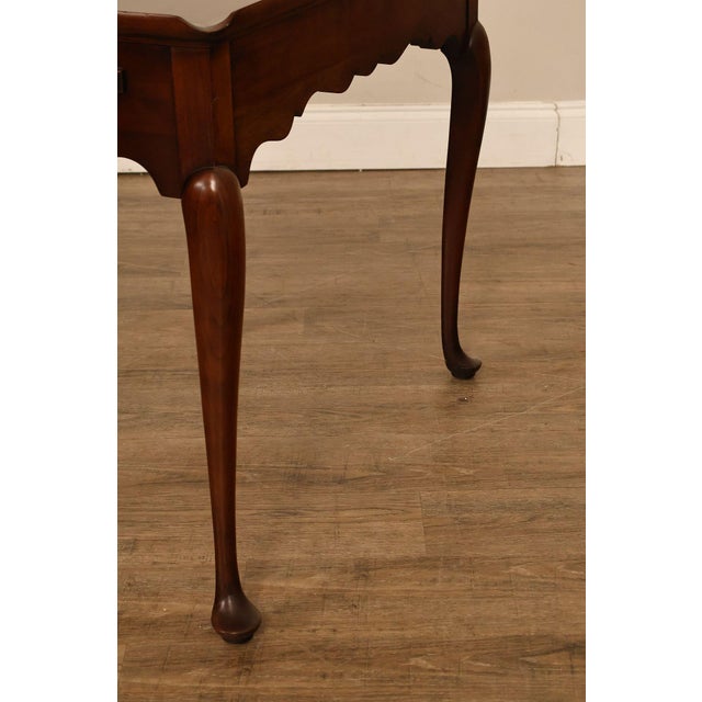 Statton Queen Anne Style Cherry Tea Table For Sale - Image 11 of 18