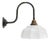 Mid-Century Modern Cast Iron Wall Light with White Opaline Glass Shade For Sale