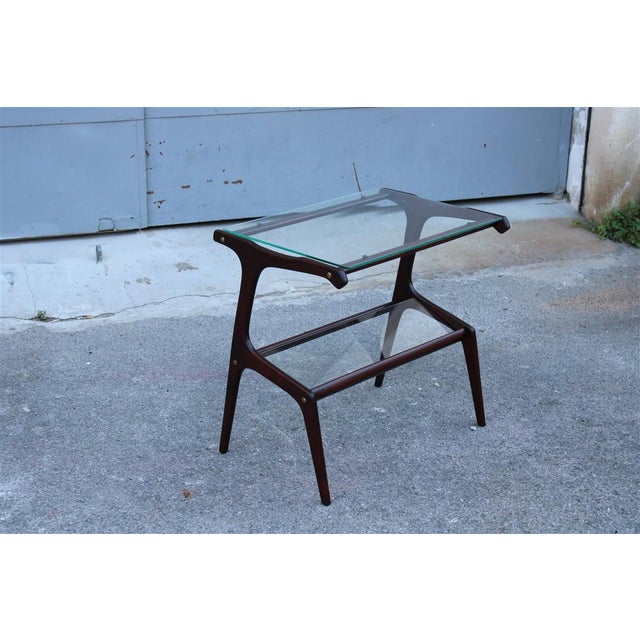 Minimalist Wood and Glass Coffee Table attributed to Cesare Lacca, 1950 For Sale - Image 13 of 13