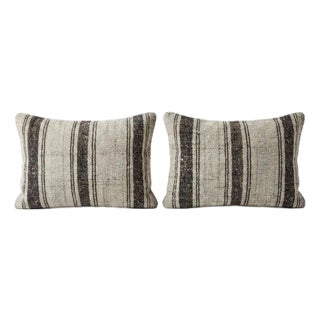 Bohemian Kilim Lumbar Pillow Cover 14'' X 20'' - Set of Two For Sale