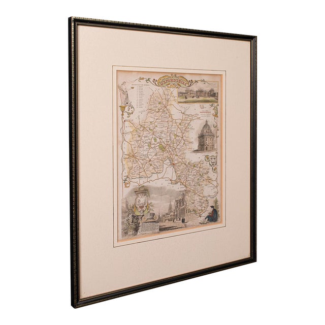 1850's Antique County Map Oxfordshire For Sale