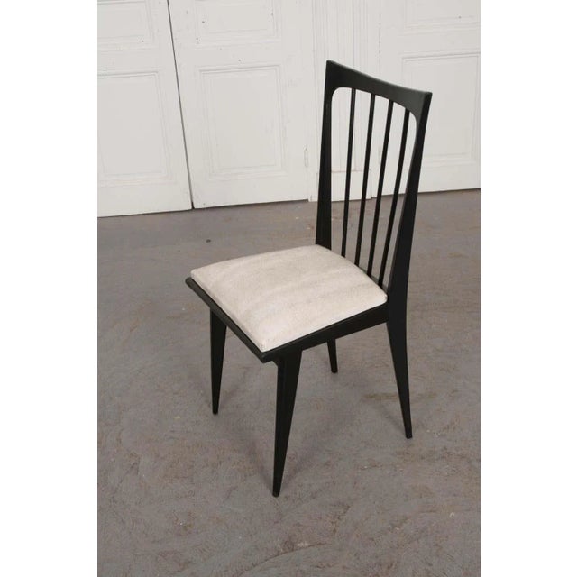 French Mid-Century Ebonized Dining Chairs - Set of 6 For Sale - Image 11 of 13