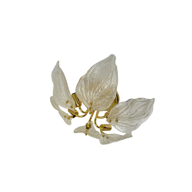 Murano Glass Leaf Flush Mount by Novaresi, Italy, 1970s For Sale - Image 4 of 17