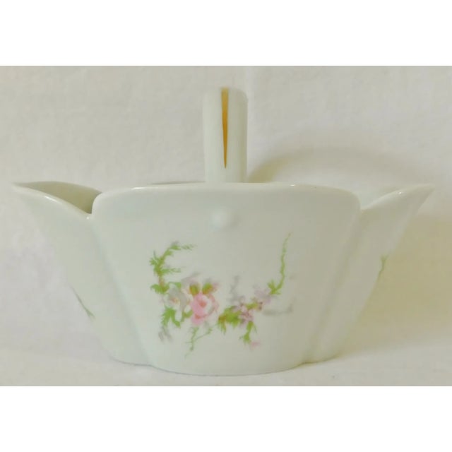 Limoges, France Small Vintage Mid-Century Haviland Limoges France Pink Flowers Porcelain Basket For Sale - Image 4 of 9
