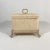 1980s Postmodern Faux Travertine Ceramic Box With Metal Stand and Handle For Sale - Image 5 of 13