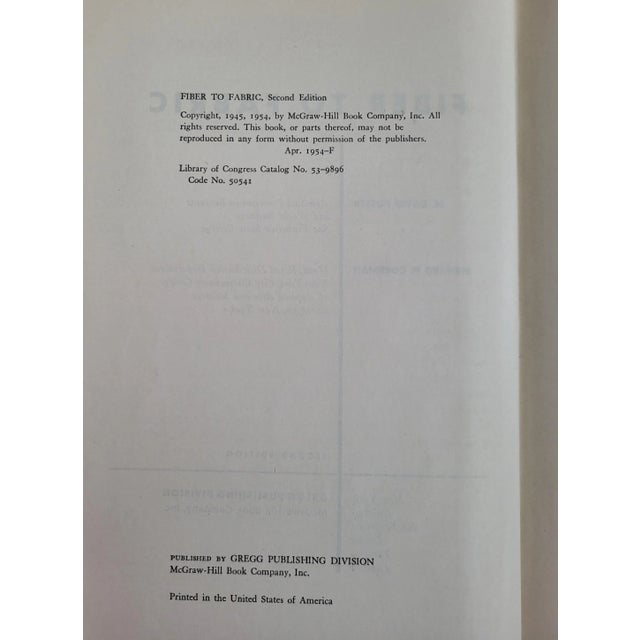 Fiber to Fabric hardcover reference book, 1954. This gem is filled with everything you need to know about fibers,...