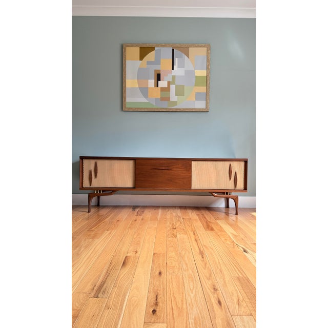 Mid-Century Modern Vintage MCM Atomic Stereo Console For Sale - Image 3 of 11