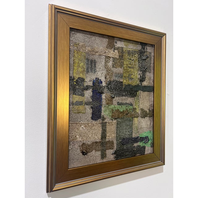 This original mixed-media abstract painting by J. Kent Martin is inspired by aerial views of farmland and the ordered...