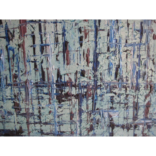 Mid Century Abstract Acrylic Painting For Sale - Image 4 of 10