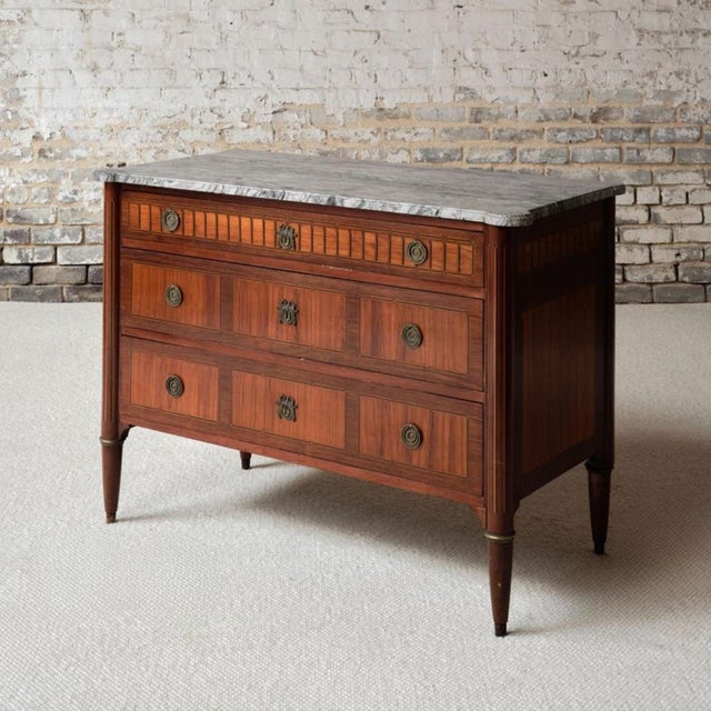 French French Louis XVI Period Marble Top Commode, Circa 1770 For Sale - Image 3 of 17