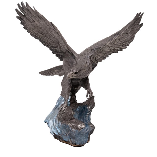 2000 - 2009 The Alaskin Chilkat Bald Eagle Statue in Pewter by Paul Brunelle, 2000 For Sale - Image 5 of 14