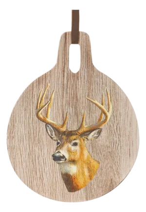 Deer Print Cutting Board Decor 7.75"D
