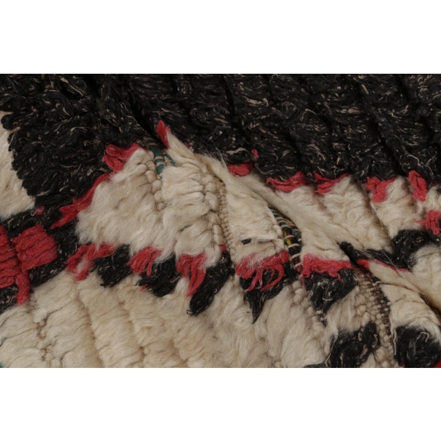 Beige Vintage Midcentury Moroccan Beige Red and Blue Wool Rug For Sale - Image 8 of 9