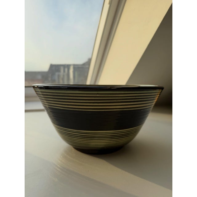 Striped Glazed Ceramic Bowl by H.A. Kähler, 1930 For Sale - Image 6 of 6