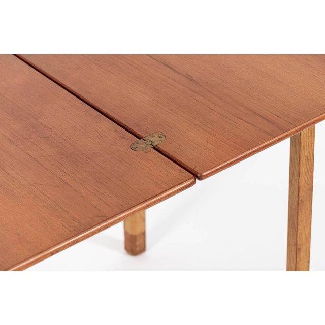 Mid-Century Danish Small Wood Extendable Dining or Game Table by SKM For Sale - Image 10 of 12