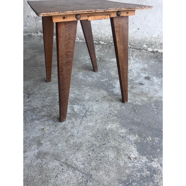 French Reconstruction Wooden Side Table, 1950s For Sale - Image 8 of 12