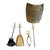 1920s Antique Peerage Brass Fireside Companion Set with Sword Handles, 1920, Set of 5 For Sale - Image 5 of 10