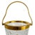 Vintage mid-century Val Saint Lambert crystal ice bucket with 24-carat gold-plated handle and decorative rim. Originating...