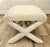 Hollywood Regency Vintage X-Frame Stool in Cream & Tan Animal Print Upholstery For Sale - Image 3 of 10