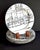 Offered is a charming set of 4 dinner plates depicting illustrations of French restaurant scenes. These whimsical, black-...