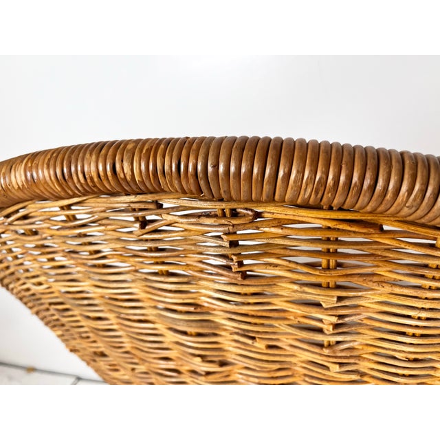 Vintage Fan Back Wicker Chair For Sale - Image 9 of 12
