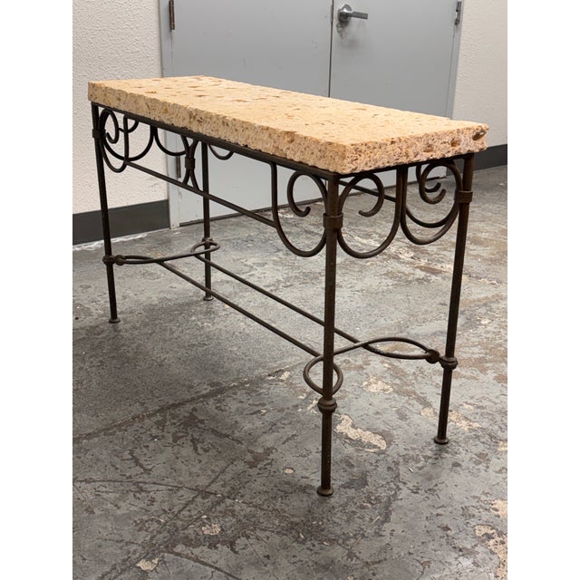 Artisan Made Fossilized Stone Console Table For Sale In San Francisco - Image 6 of 6