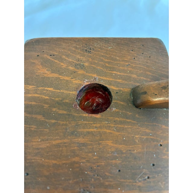 Antique Primitive Wooden Chamberstick Candle Holder For Sale - Image 9 of 9
