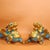 Metal Late 19th Century Pair of Cloisonné Enamel Guardian Lion Figurines, 4890g Total, Gilt Bronze For Sale - Image 7 of 10